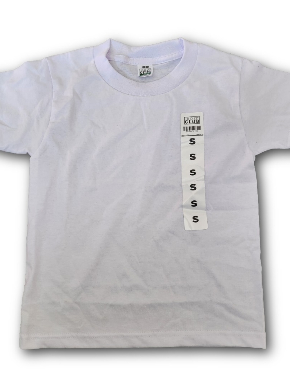 Pro Club Youth White Heavyweight Tee - Size Small (S)